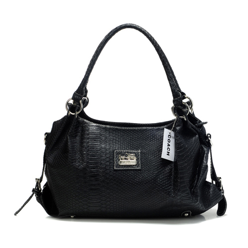 Coach In Embossed Medium Black Satchels DFN - Click Image to Close